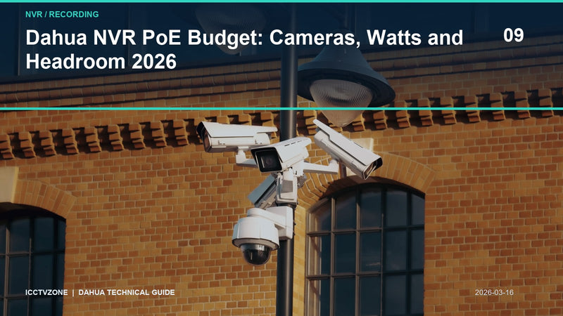 Dahua NVR PoE Budget: Cameras, Watts and Headroom 2026