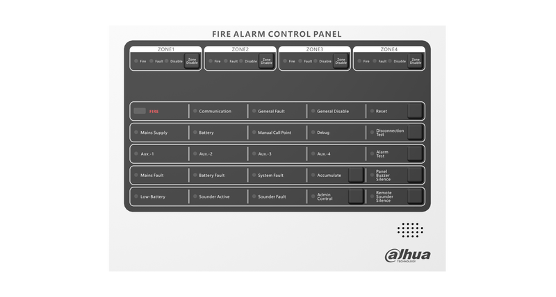Dahua HY-C102-4 Conventional Fire Alarm Control Panel, 4 Dry Contacts