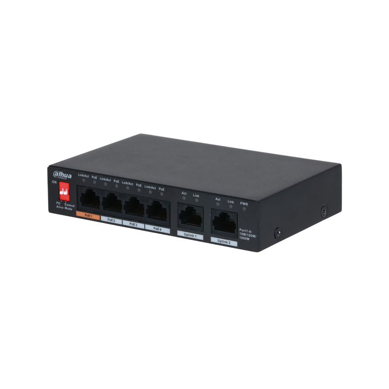 Dahua PFS3006-4GT-60 6-Port All-Gigabit Unmanaged Desktop PoE Switch