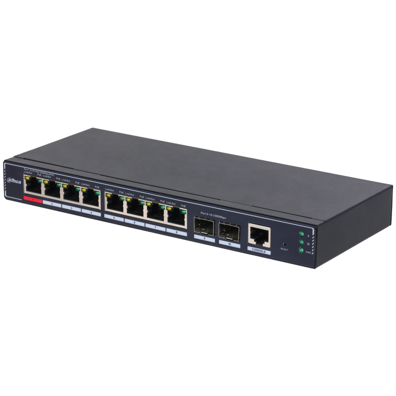 Dahua SG4010P-2F 10-Port Managed Gigabit PoE Switch, Desktop