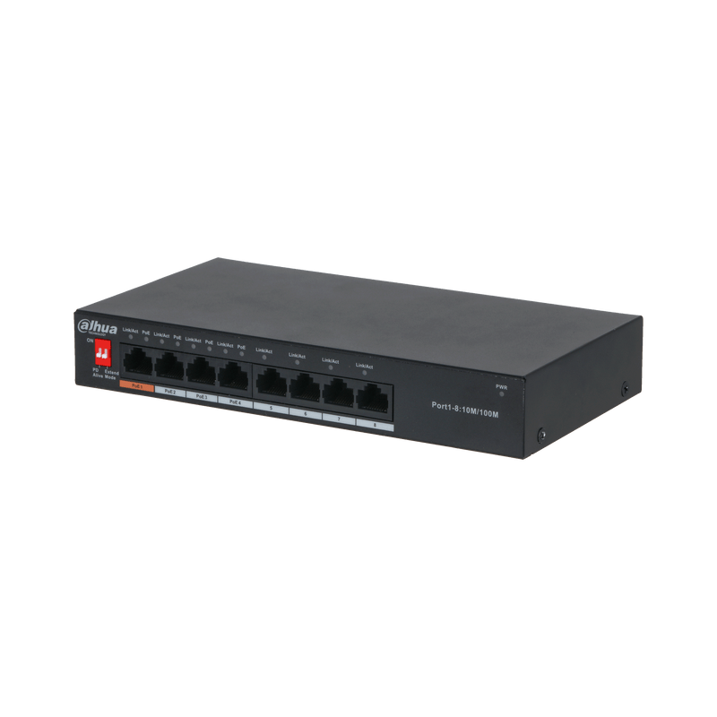 Dahua PFS3008-8ET-60 8-Port Unmanaged Desktop Switch with 4-Port PoE