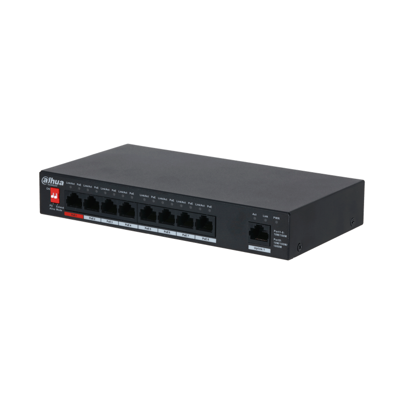 Dahua PFS3009-8ET1GT-96 9-Port Unmanaged Desktop Switch with 8-Port PoE