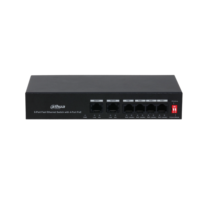 Dahua PFS3006-4ET-36 6-Port Fast Ethernet Switch with 4-Port PoE, 36W Budget