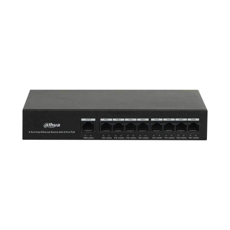 Dahua PFS3009-8ET-65- 8-Port Unmanaged PoE Switch, 65W Budget