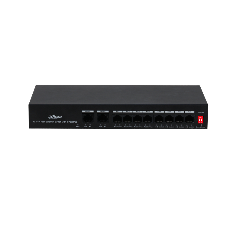 Dahua PFS3010-8ET-65 10-Port Fast Ethernet PoE Switch, Desktop
