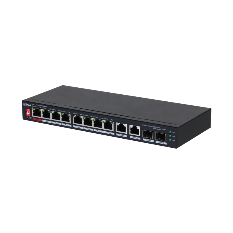 Dahua PFS3210-8GT2GF-96 10-Port Unmanaged Gigabit PoE Desktop Switch