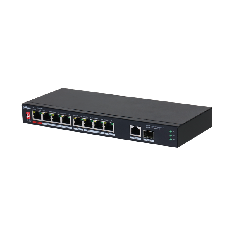 Dahua PFS3110-8ET1GT1GF-96 10-Port Unmanaged Desktop PoE Switch