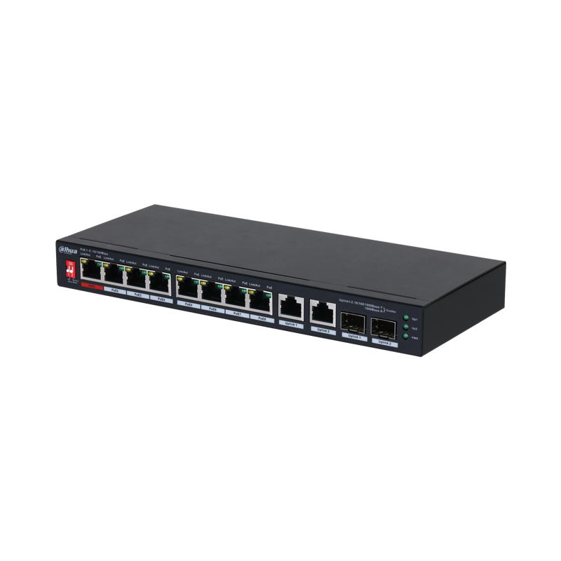 Dahua PFS3210-8ET2GF-96 10-Port Unmanaged Desktop PoE Switch
