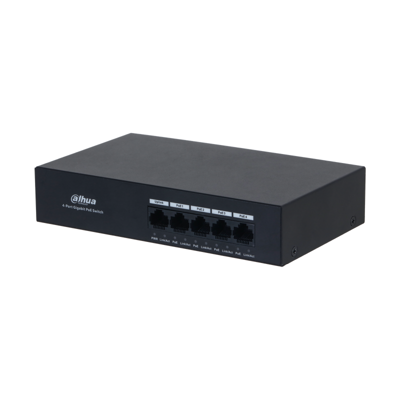 Dahua PFS3005-4GT-36 5-Port Gigabit PoE Switch, 4-Port PoE, Metal