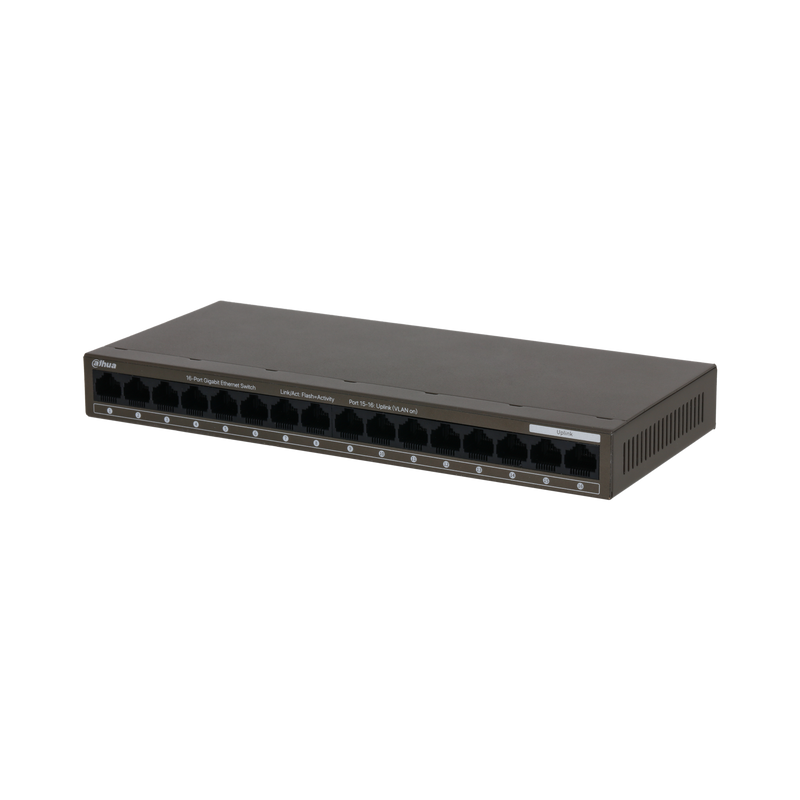 Dahua PFS3016-16GT-M 16-Port Gigabit Layer 2 Ethernet Switch, Metal