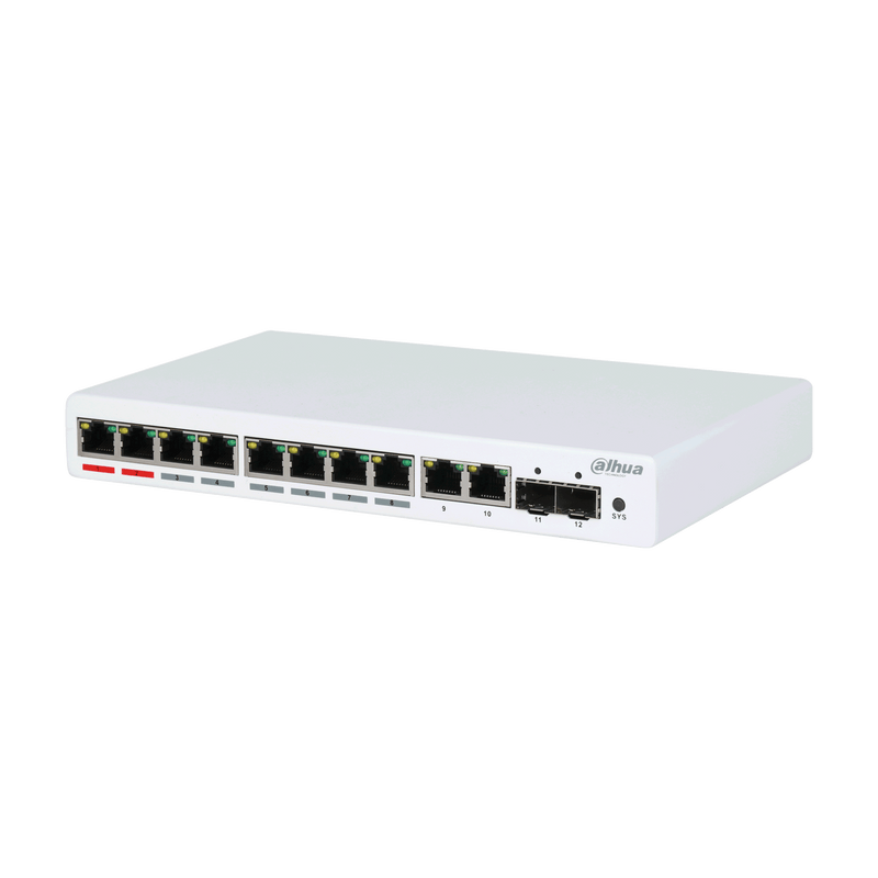 Dahua PFS4212-8GT-110 12-Port Managed Gigabit PoE Switch, Desktop