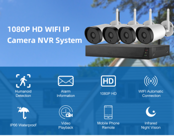 [2021 new] 4 ch CCTV System 4 channel Wireless Security Camera System, 4PCS 1080P 2.0MP CCTV WI-FI IP Cameras for Homes Night Vision, Motion Alert free shipping 