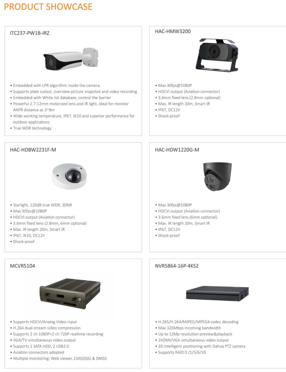 ITC237-PW1B-IRZ  • Embedded with LPR algorithm inside the camera. • Supports plate cutout, overview picture snapshot and video recording • Embedded with White list database, control the barrier • Powerful 2.7-12mm motorized lens and IR light, ideal for monitor  ANPR distance as 3~8m • Wide working temperature, IP67, IK10 and superior performance for  outdoor applications • True WDR technology