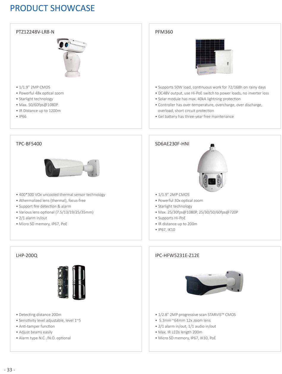 OIL AND GAS SOLUTION Environment Surveillance
- 15 -
T & H Detecton
• Temperature and humidity detecton and alarm
• Make linkage with air conditoner
Smoke Detecton
• It will send an alarm if the device gets on fire
Water Detecton
• If water flows into the room, it gets 