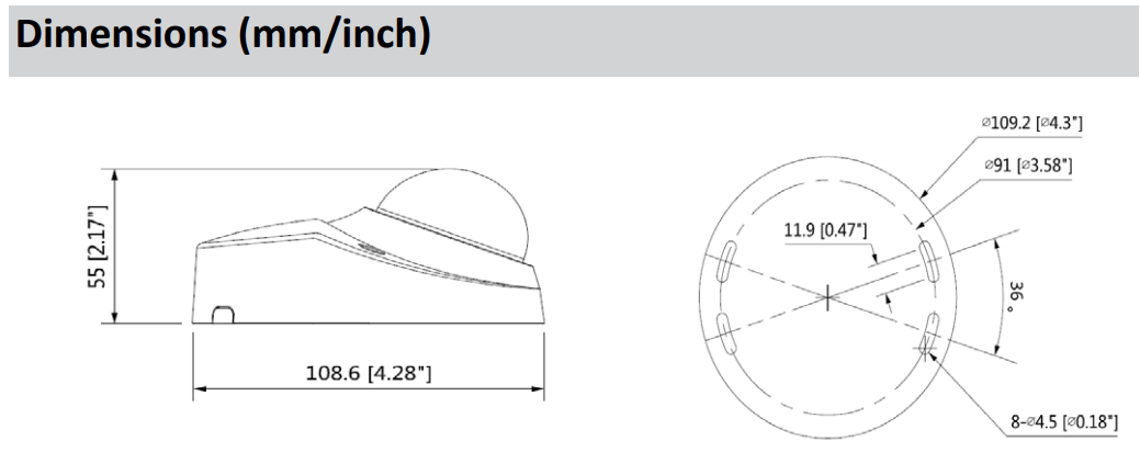 IPC-HDBW3241F-FD-M12 Dimension